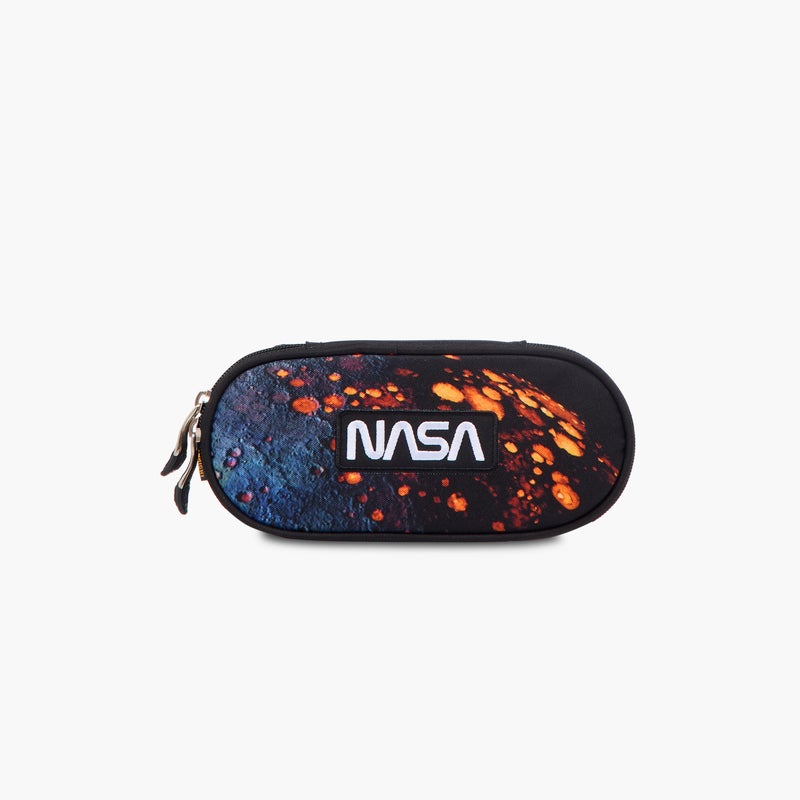 St.Right Pencil Case-Nasa-Moon-1 Cmprt-Boys (Polyester) Black \ 23X10X5 - Image 1
